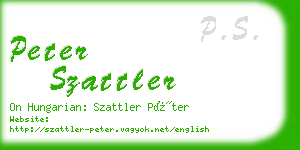 peter szattler business card